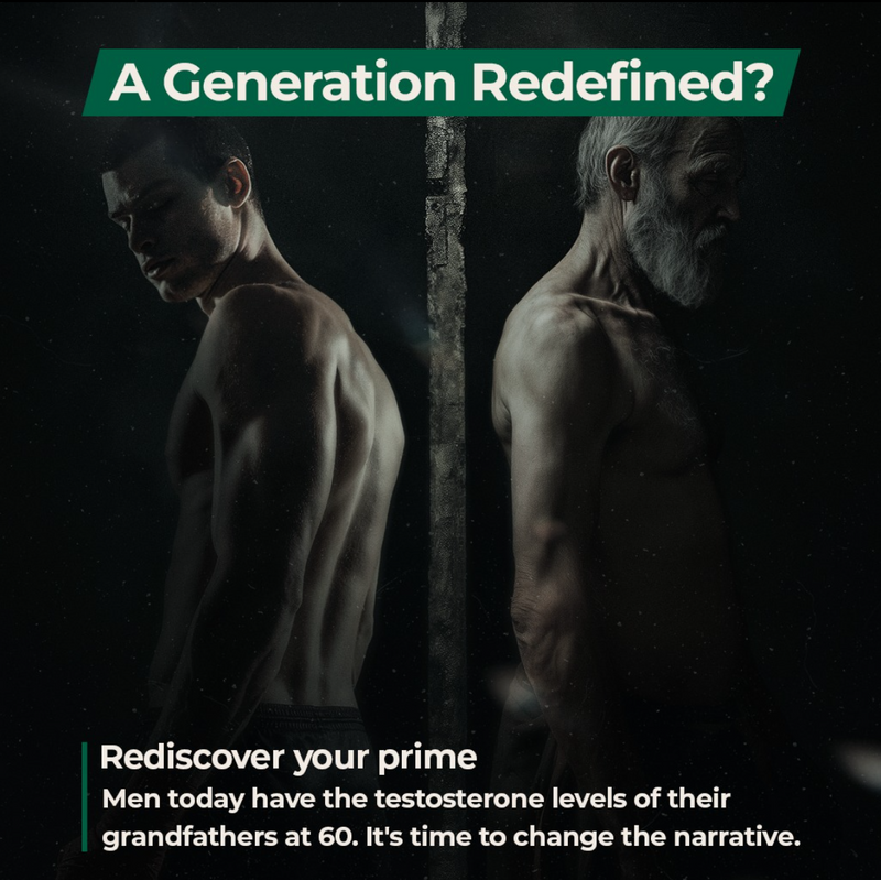 A Generation Redefined?

Modern men have the testosterone levels of their grandfathers at 60. It’s time to take back control. Strength, vitality, and peak performance aren’t just for the past—they’re yours to reclaim. 💪